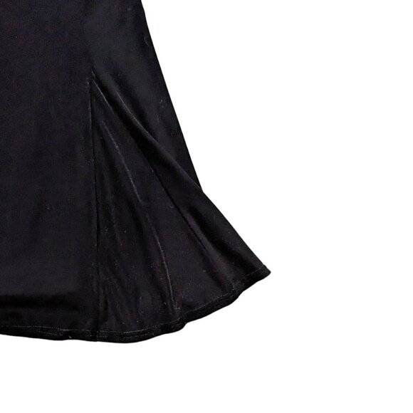 Vintage Benson Smith Dress Women's 11/12 Black Velvet Lace Up Goth Pleated - Picture 6 of 11